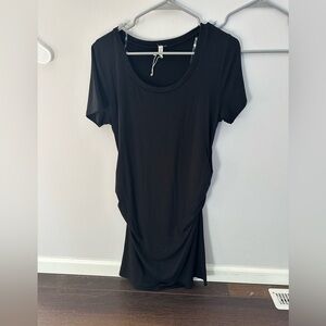 PinkBlush Black Short Sleeve T-Shirt Dress (Small)